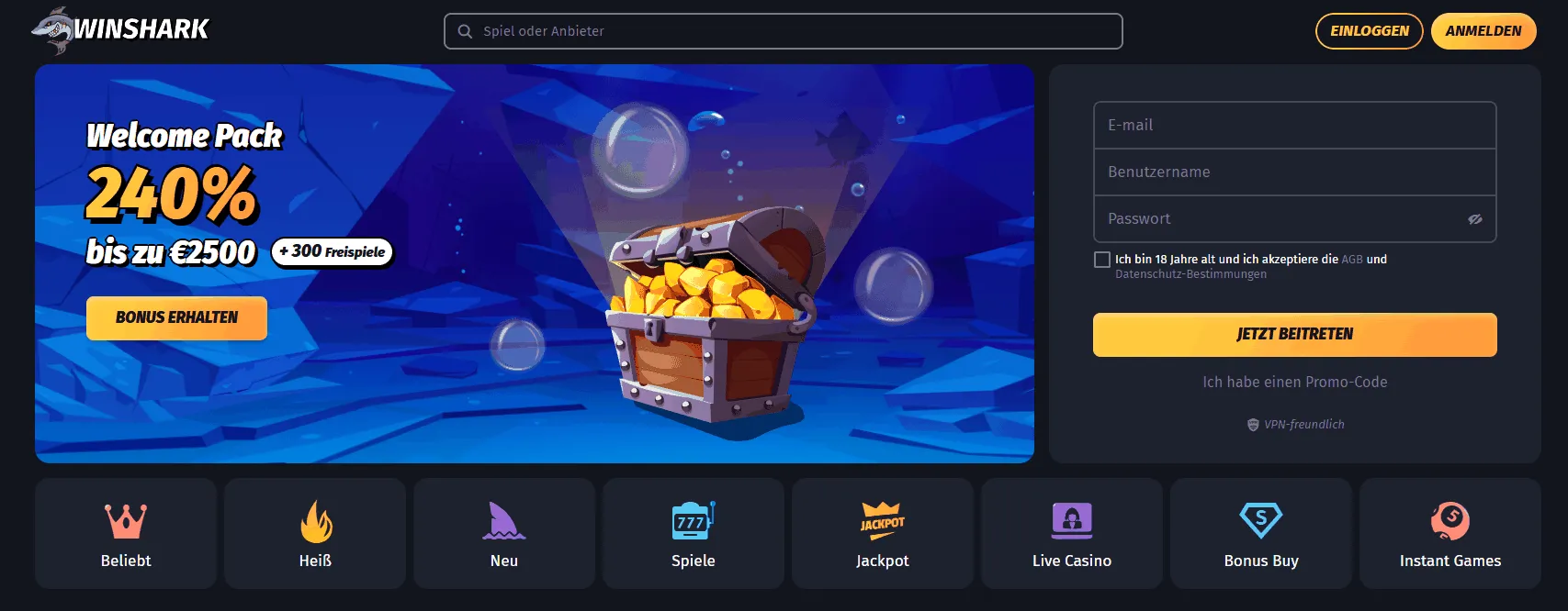 Winshark Casino Winshark Casino Startseite